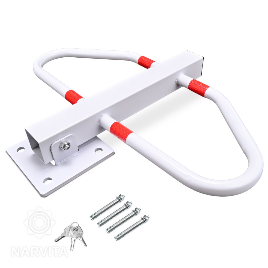 platus automobiliuo stovėjimo vietos blokatorius baltas